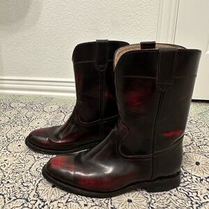 Romero Bros Vintage Distressed Cherry Red Boots